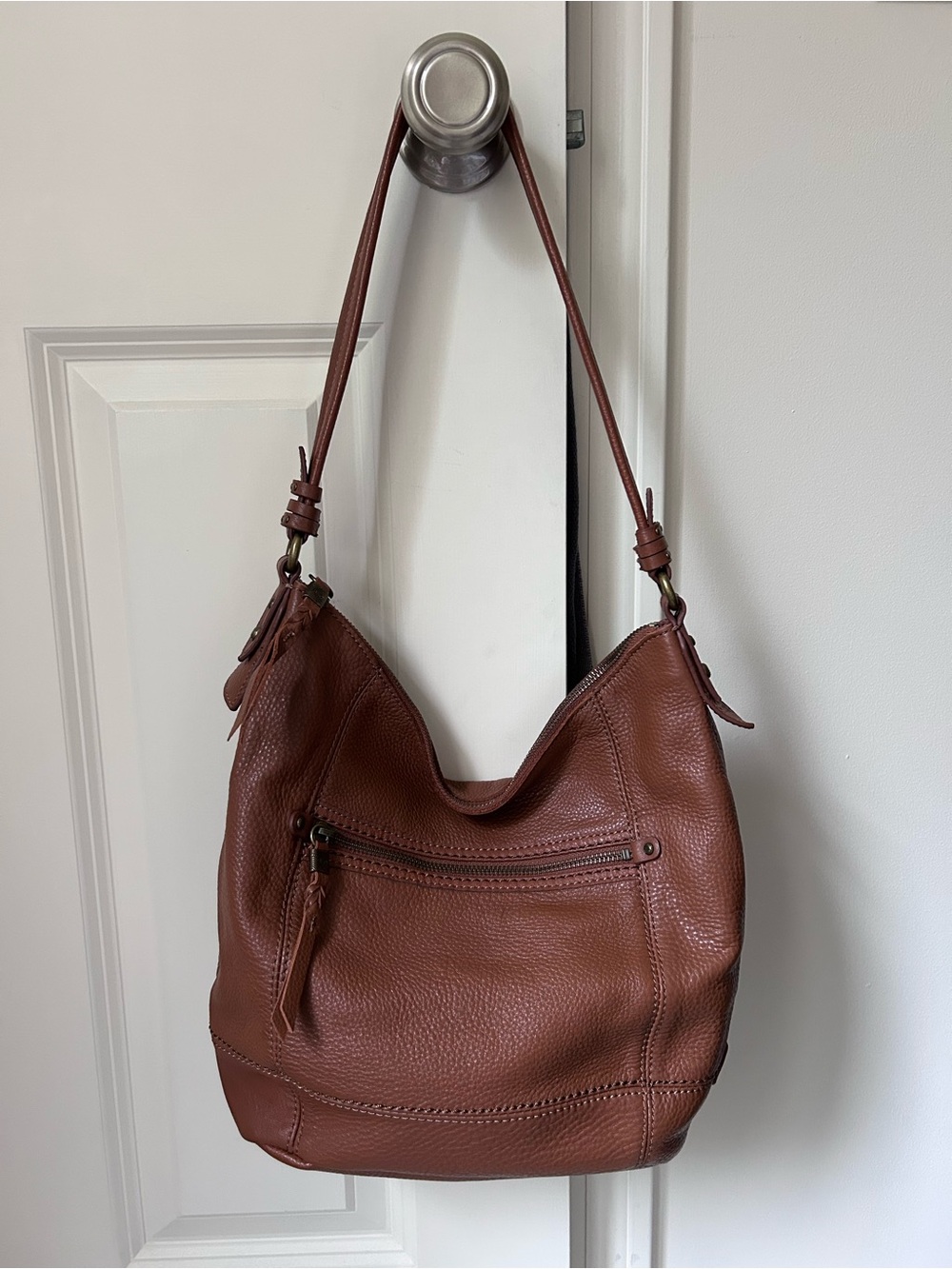The Sak Sequoia Brown Leather Hobo Shoulder Bag -